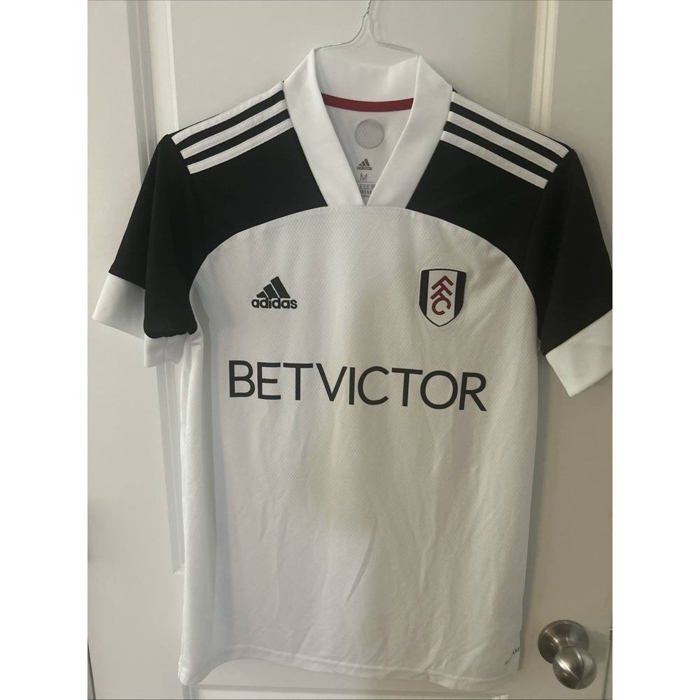 Adidas Fulham FFC Betvictor  Soccer Football Jersey Shirt Men's Sz M White Black
